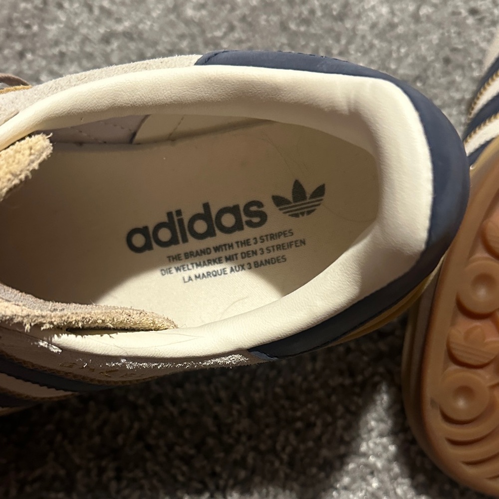 Adidas Sambas Cream and Navy Platform Sneakers - Picture 5 of 7